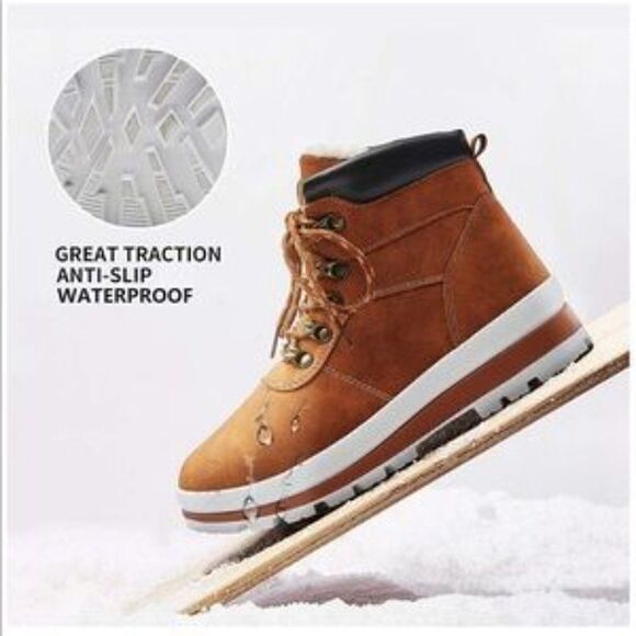 NEW Snow Boots Anti-Slip Hiking Boots Warm Fur lining - Picture 2 of 10